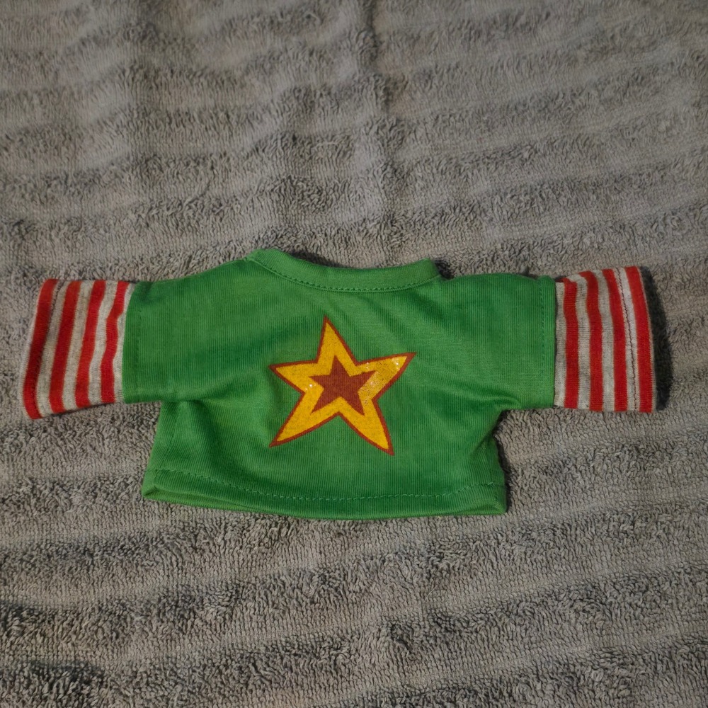 Webkinz Ganz Plush Clothes Shirt Green Star Graphic Sleeved Toy Accessory Decor